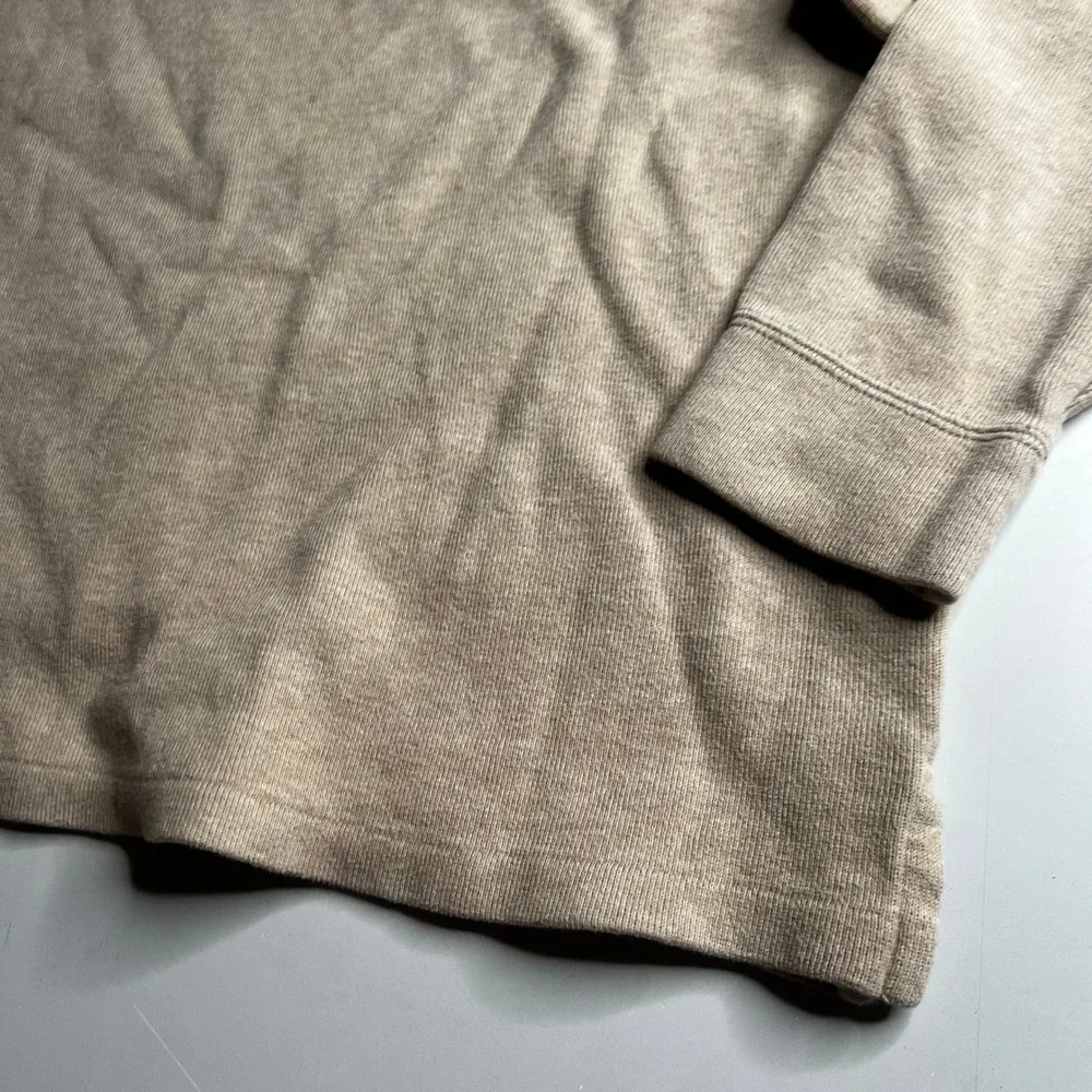 Polo Ralph Lauren Mens XL Tan Cotton Quarter Zip‎ Pullover Sweater Heathered